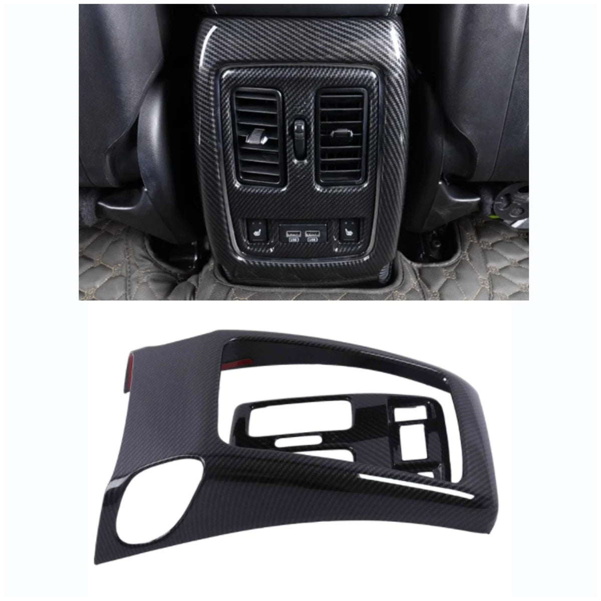 ABS Fiber Rear Air Vent Outlet Lid Cover Trim for Jeep Grand Cherokee (2014-2021)