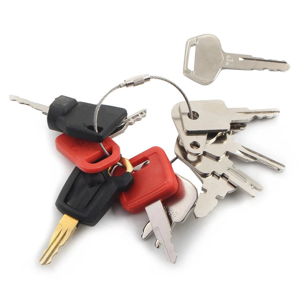 Ignition Key Set for John Deere, Caterpillar, Komatsu, Bobcat