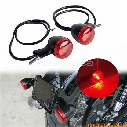 Bullet Taillights Red Brake Lights for Harley Sportster XL 1200 883 (92-22)