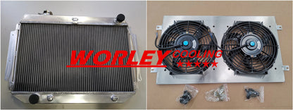 3 Row Aluminum Radiator + Shroud for Holden HQ HJ HX HZ Kingswood V8 (71-80)