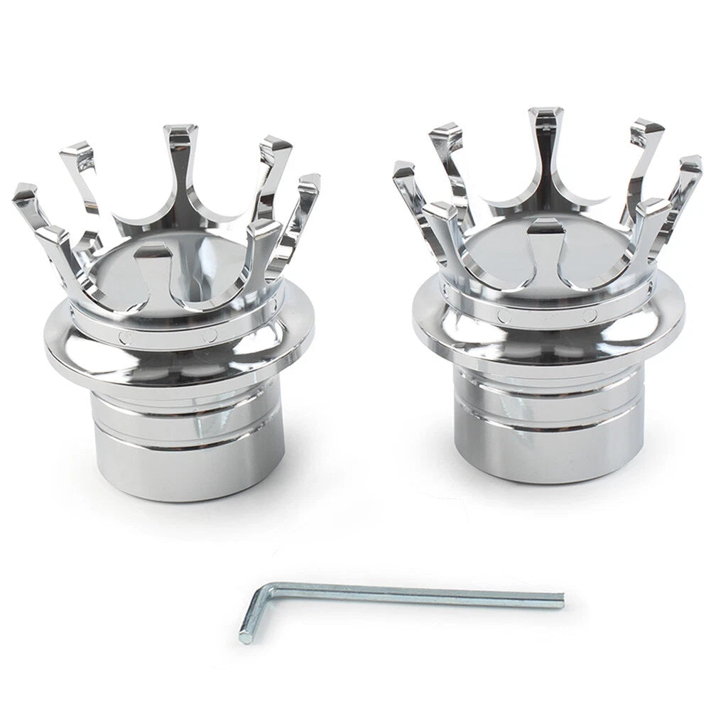 Crown Front Axle Nut Covers  For Harley Softail Sportster Road King Chrome