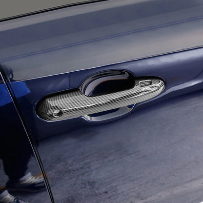 Carbon Fiber Side Door Handle Decor Cover Trim for Toyota Highlander (2020-2023)