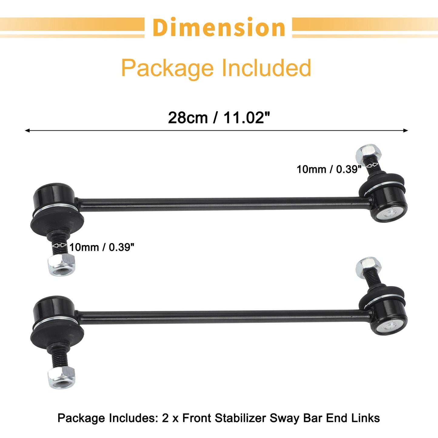 2 x Front Sway Bar Links Stabilizer Kit for Ford Escort