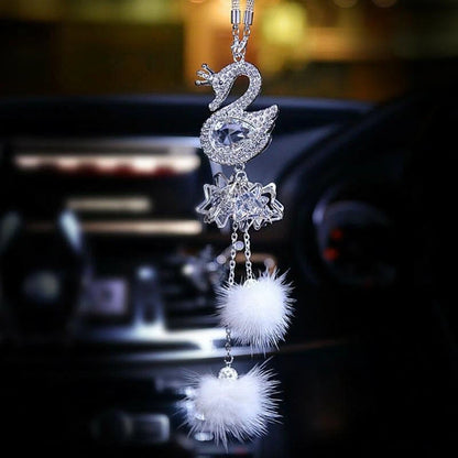 Rear View Car Pendant Rhinestone 25cm for SWAN