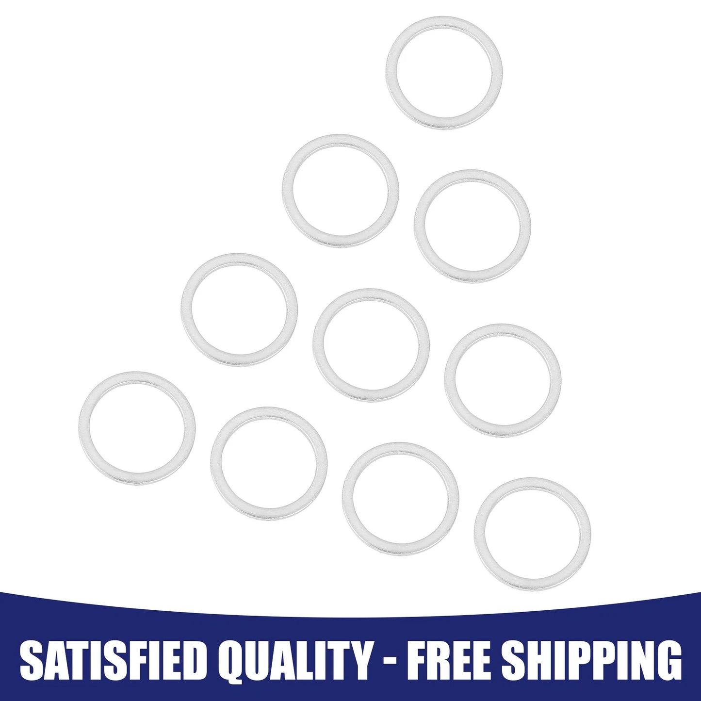 M16 Silver Tone Oil Drain Plug Gaskets for BMW (1998-2023) - 10 x Items