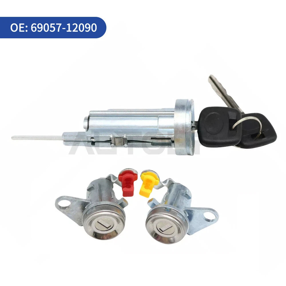 Ignition Switch/Door Lock Cylinder 2x for Toyota CE Sedan (1993–1997)