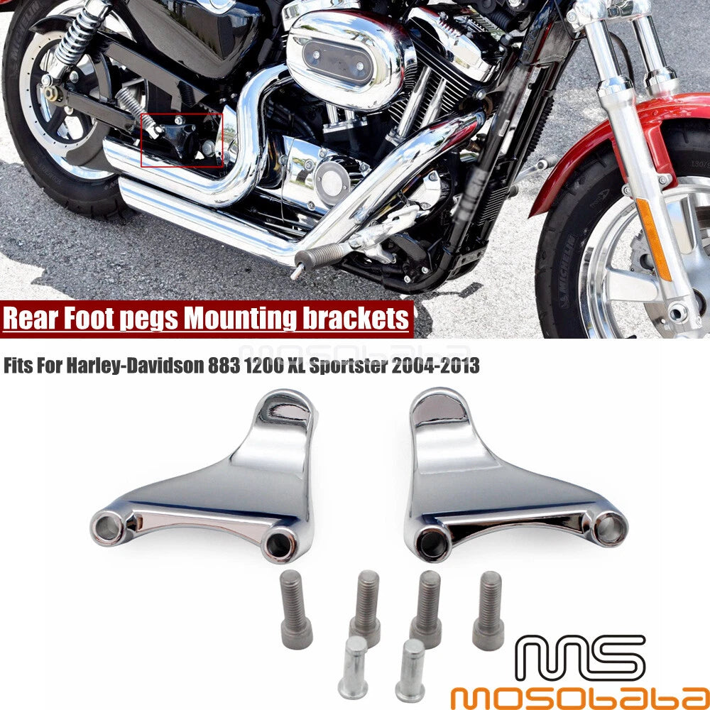 Passenger Rear Foot Pegs Mounts for Harley Sportster Forty Eight, Seventy Two
