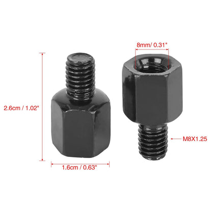 2 x 8mm Rearview Mirror Adapters Bolt Screws for Motorcycle