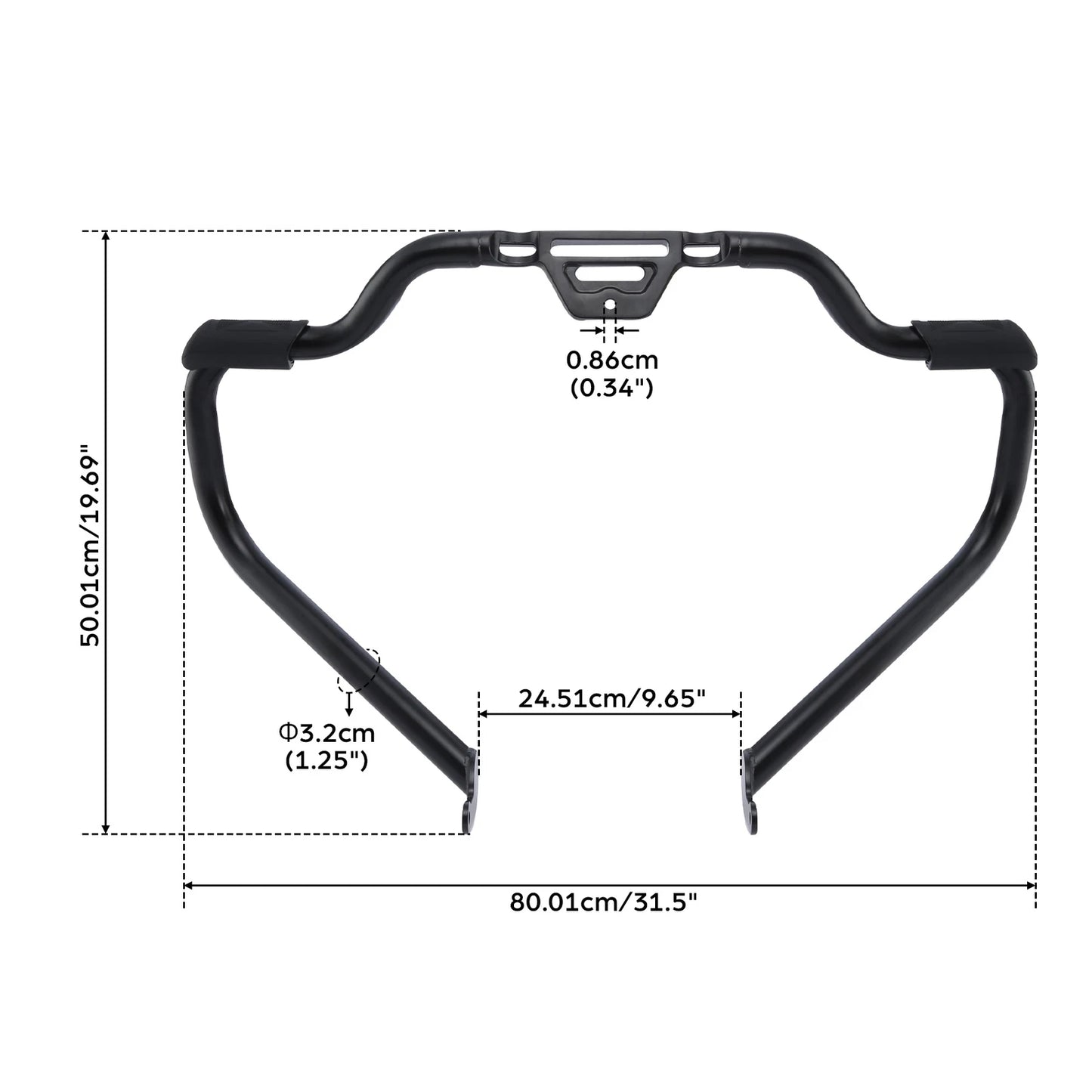 Black Mustache Engine Highway Guard Bar for Harley Softail Fat Boy (2018-2024)