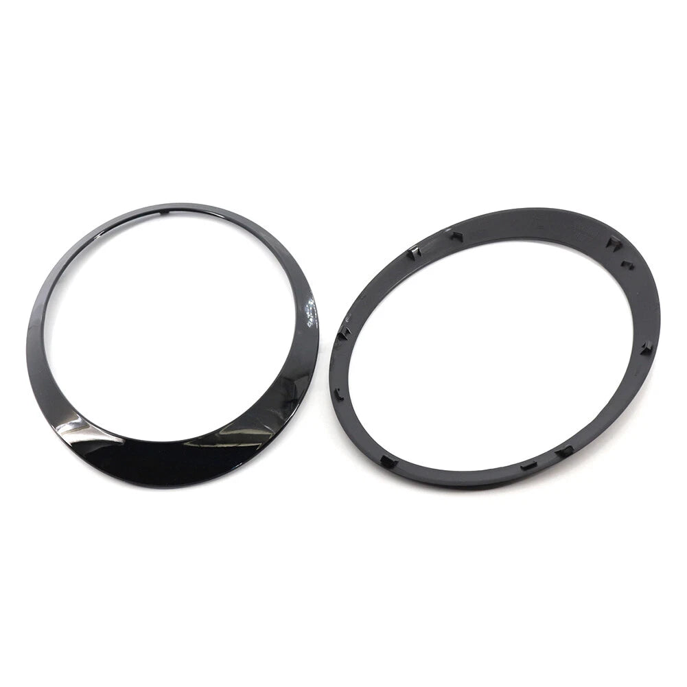 Glossy Black Headlight Trim Rings for Mini Cooper R55 R56 R57 R58 R59 (2007-2015)