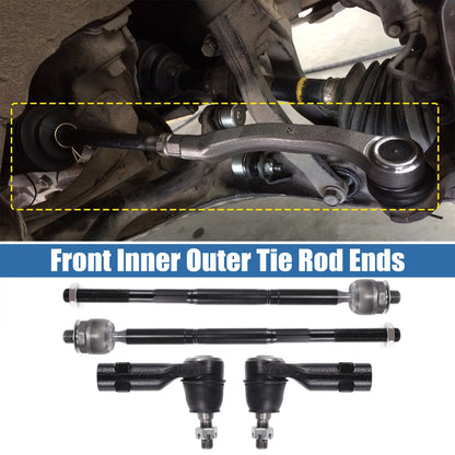 4pcs Front Inner Outer Tie Rod End Links Kit for Chrysler 200 Dodge Dart