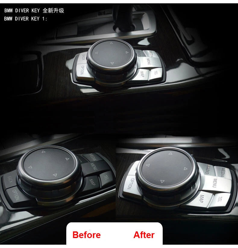 Car iDrive Multi-Media Buttons Cover Trim for BMW Series 2 3 4 5 6 X5 X6