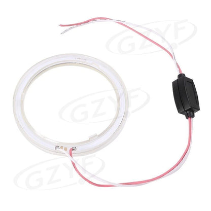 80mm 12V-24V Angel Eyes COB Halo Ring LED Headlight Bulbs for Car