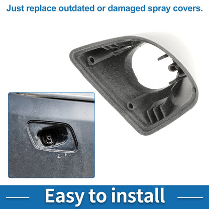 Washer Nozzle Cover Cap for BMW X5 (2000-2006) Silver Tone