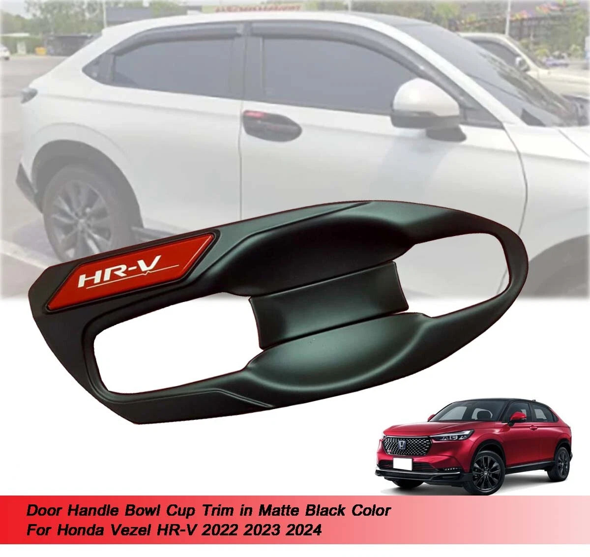 Matte Black Door Handle Bowl for Honda Vezel HR-V (2022-2024)