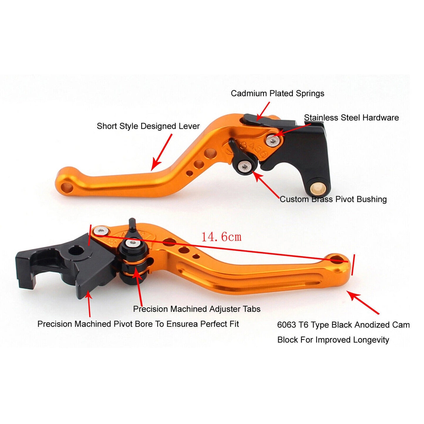 Brake Clutch Lever for YAMF2A MT125 2014-2019 Black (2014-2019)