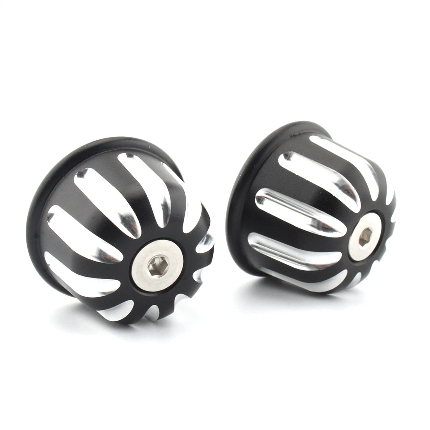 2 x Handlebar End Plug Caps for Triumph Speed Twin (2016-2022) Black/White