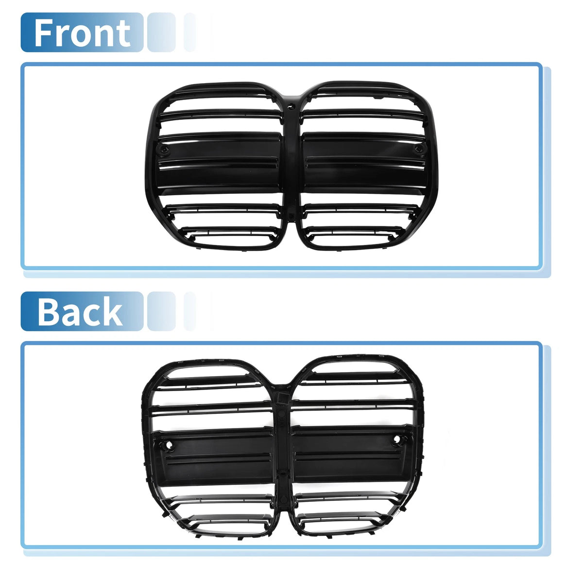 Front Upper Bumper Grille for BMW 4 Series G22 (2021-2023) Double Slat Black
