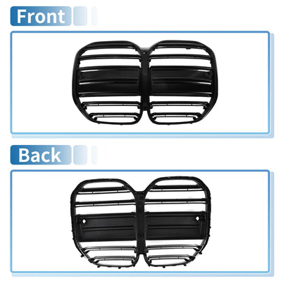 Front Upper Bumper Grille for BMW 4 Series G22 (2021-2023) Double Slat Black