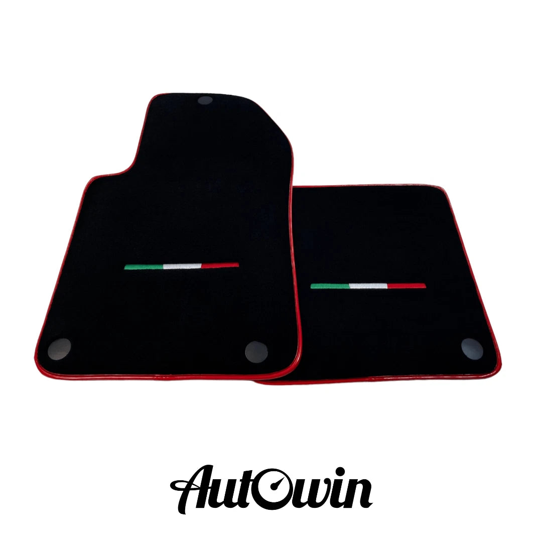 Black Floor Mats for Ferrari 599 Coupe 2006-2012 - AutoWin Brand with Red Trim