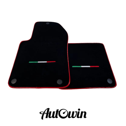 Black Floor Mats for Ferrari 599 Coupe 2006-2012 - AutoWin Brand with Red Trim