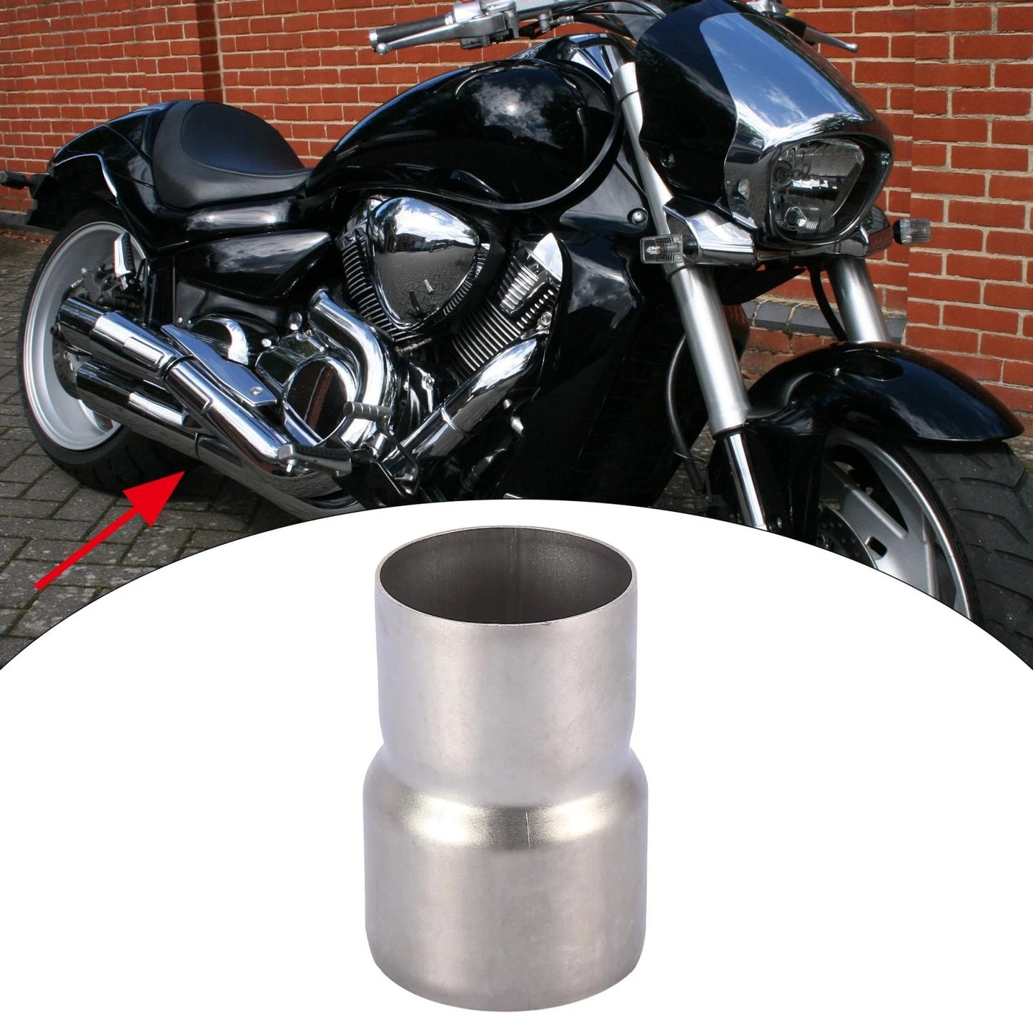 51-60mm / Exhaust Pipe Adapter Reducer Muffler Titanium Tone for Make Model