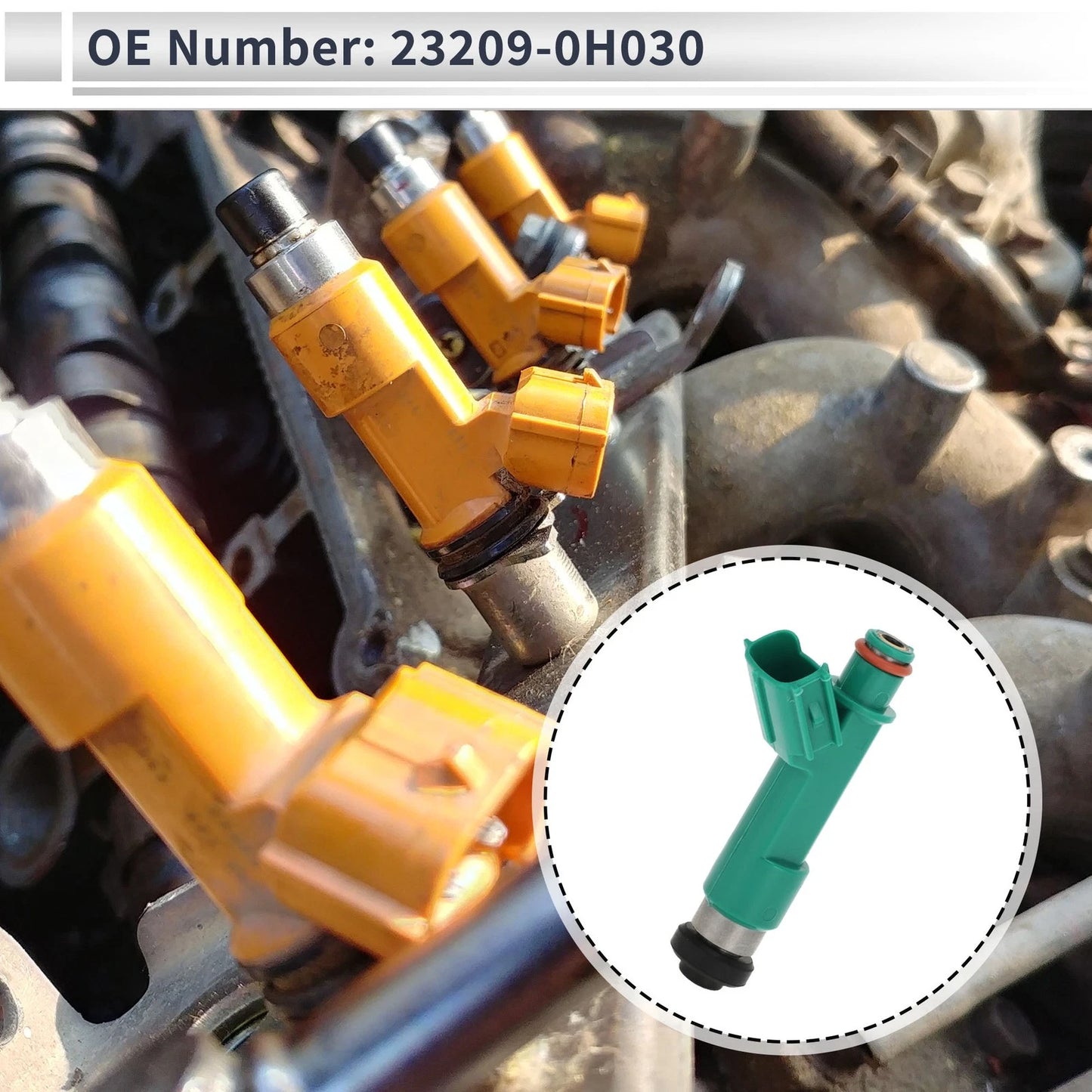 Fuel Injector 23209-0H030 for Toyota Camry 2.4 (2004-2009) 1 Pcs Green