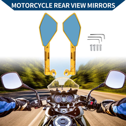 M8/M10 Motorcycle Rear View Mirrors Gold Tone 1 Set for Motorcycle