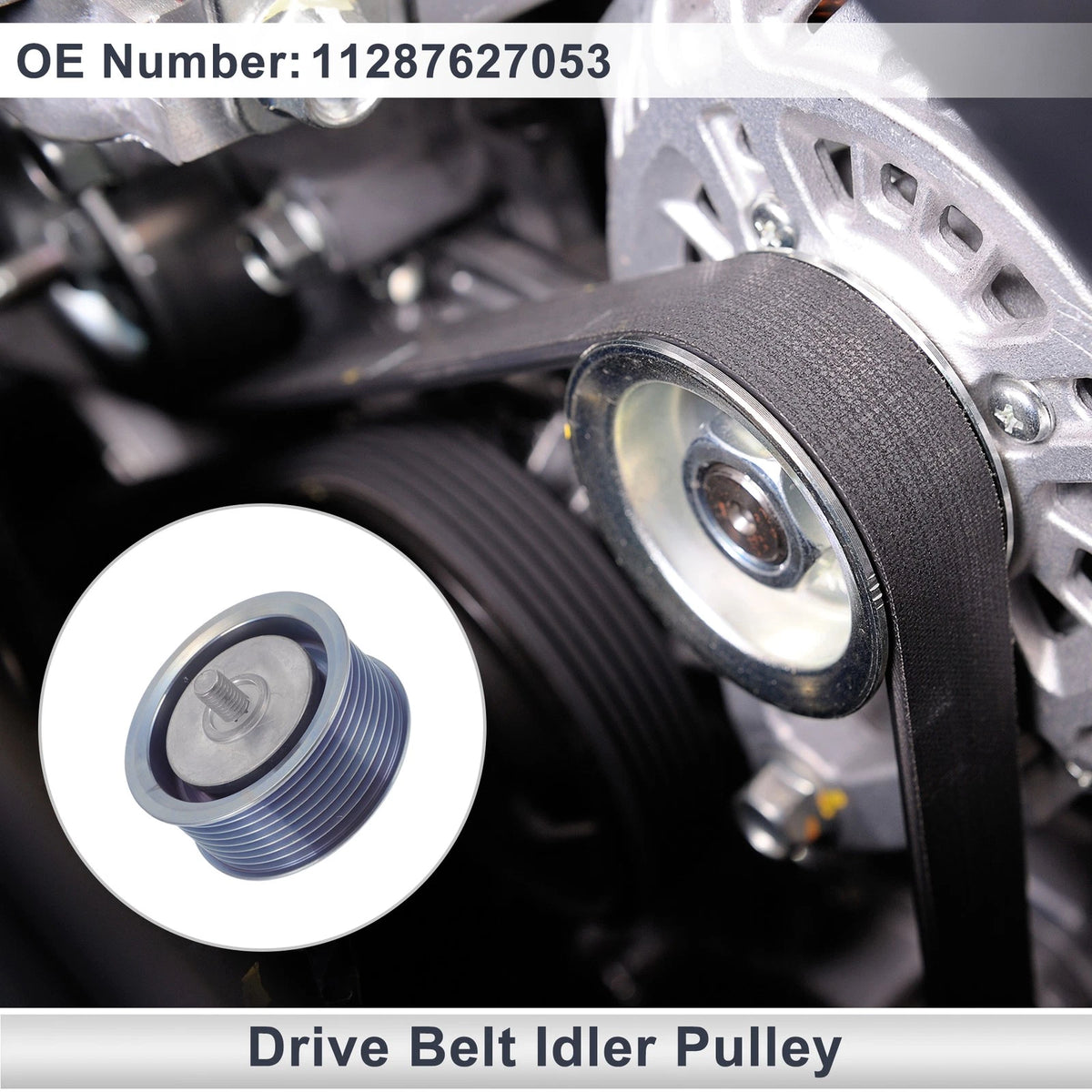 Drive Belt Idler Pulley for BMW X6 (2008-2011) - Silver Tone, 1 x Piece