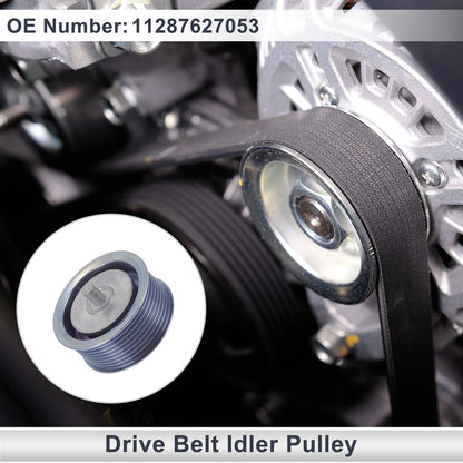 Drive Belt Idler Pulley for BMW X6 (2008-2011) - Silver Tone, 1 x Piece
