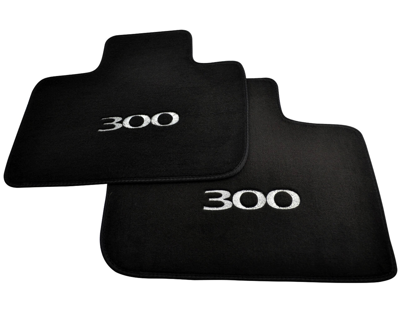 Floor Mats for Chrysler 300C 2011 - Black Tailored Carpets with 300 Emblem Set