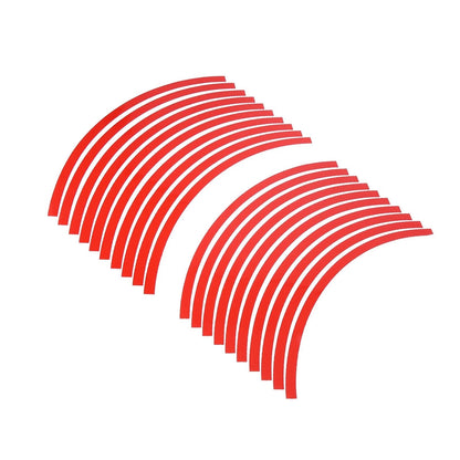 20pcs 20in Wheel Rim Sticker Reflective Strips Red for Motorcycle Car Bike