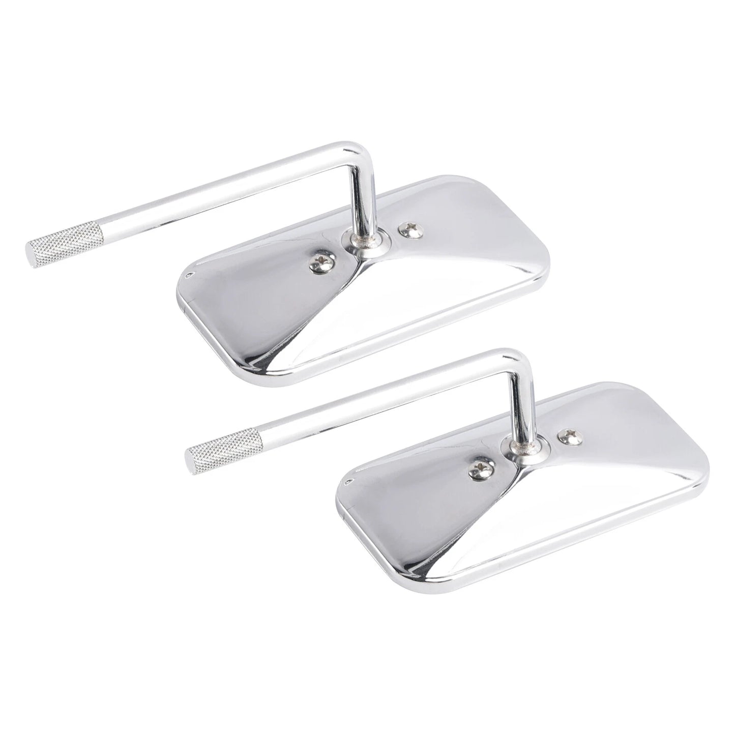 Motorcycle Mirror w/ Clamp Chrome Rectangle for Cafe Racer Chopper (2000-2023)