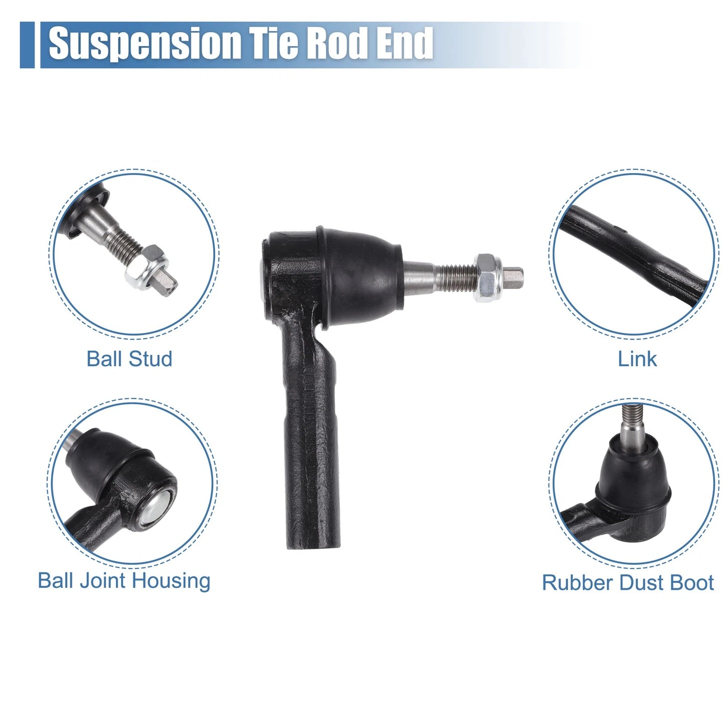 4 x Front Inner Outer Tie Rod End Links Kit for Chevrolet Camaro