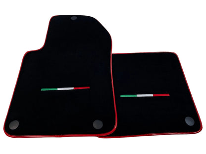 Black Floor Mats for Ferrari 599 Coupe 2006-2012 - AutoWin Brand with Red Trim