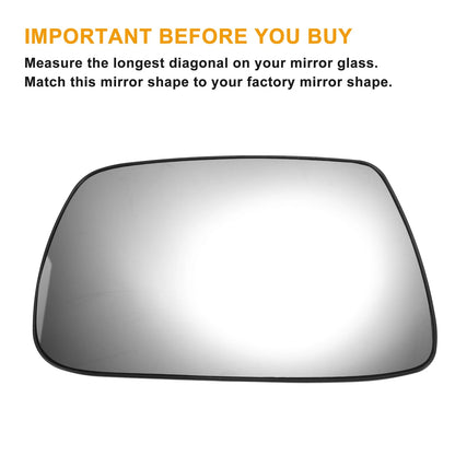 Left Side White Heated Mirror Glass for Jeep Grand Cherokee (2005-2010)