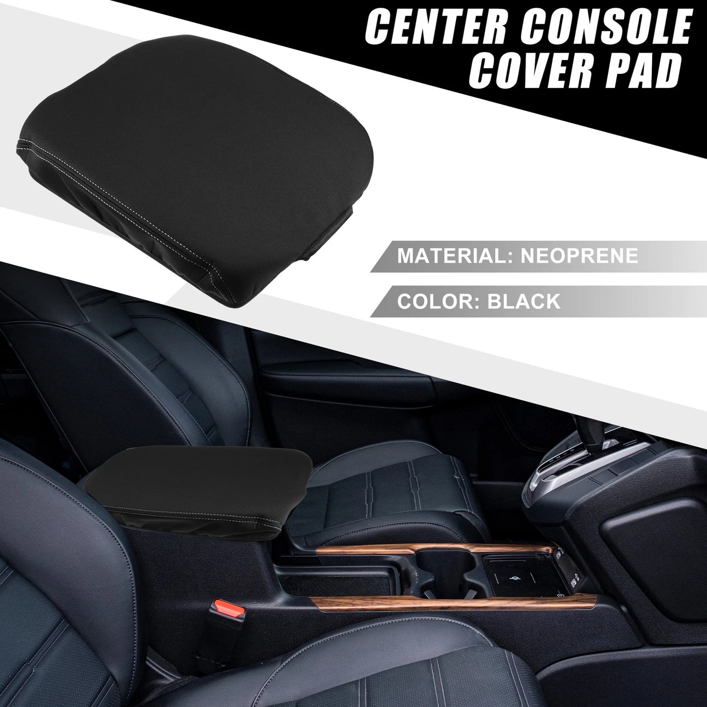 Armrest Console Cover for Toyota Land Cruiser Black Gray