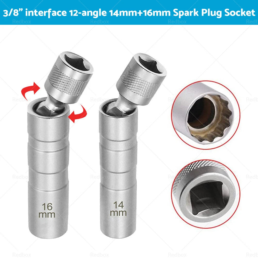 14/16 MM Thin Wall Magnetic Swivel Spark Plug Socket for Car Removal Tools