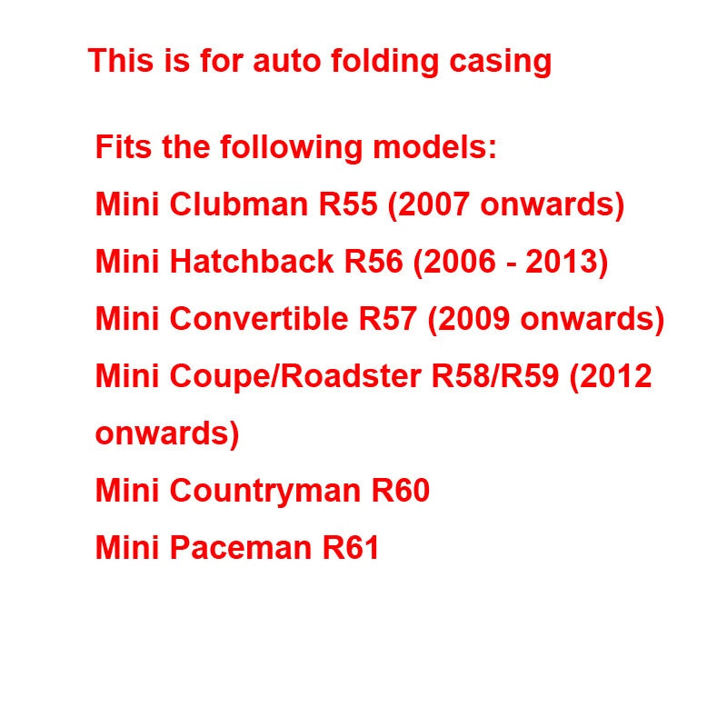 Carbon Fiber Rear View Mirror Cover Caps Fits Mini Cooper R55 R56 R60 2007-2014