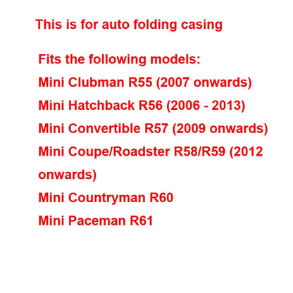 Carbon Fiber Rear View Mirror Cover Caps Fits Mini Cooper R55 R56 R60 2007-2014