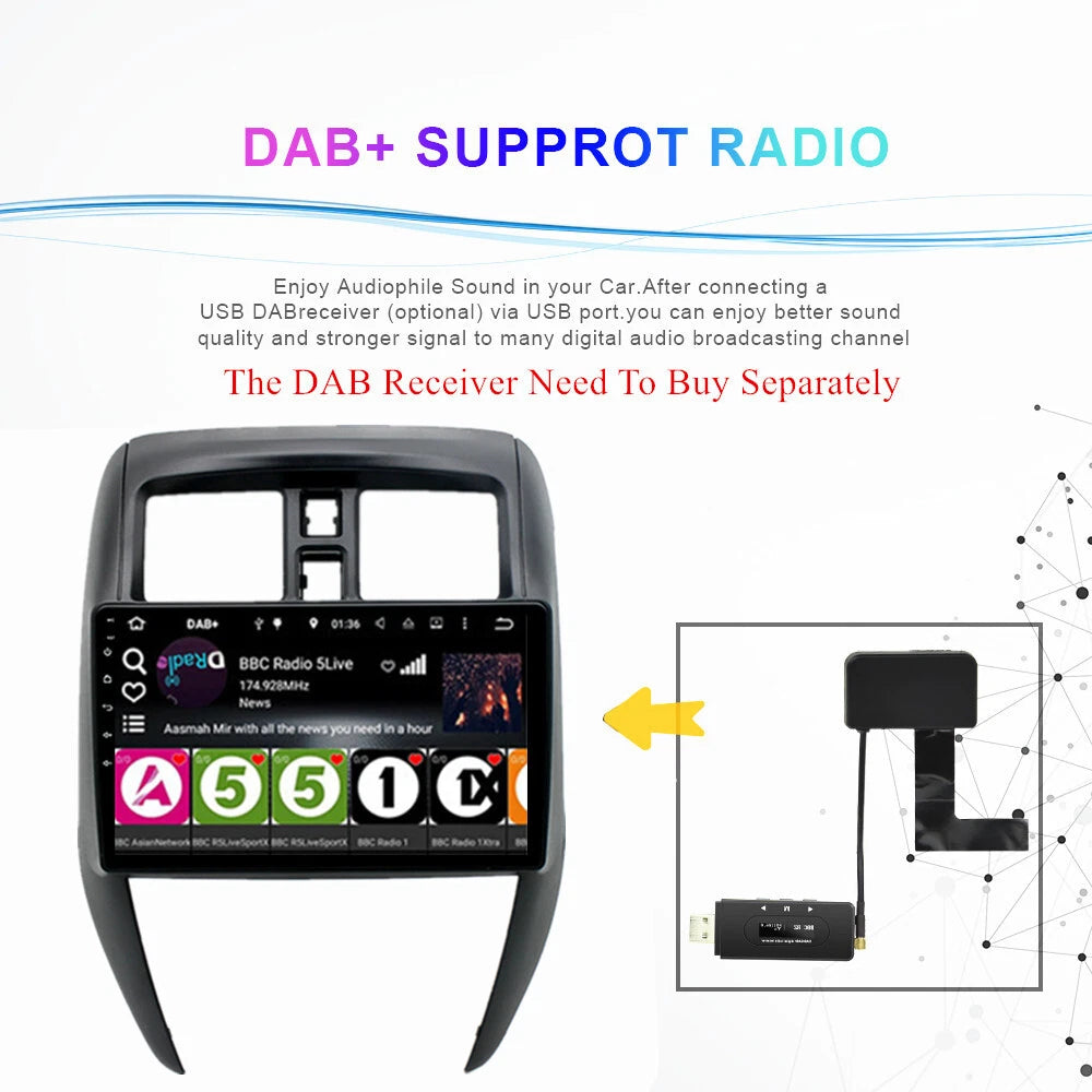 10.1'' Carplay Car Stereo Radio for Nissan Versa Sedan (2015-2019)
