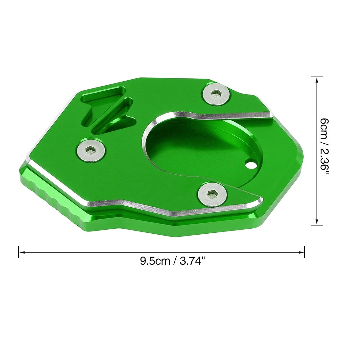 CNC Side Stand Extension Pad Green for Kawasaki Z900RS (2017–2019)