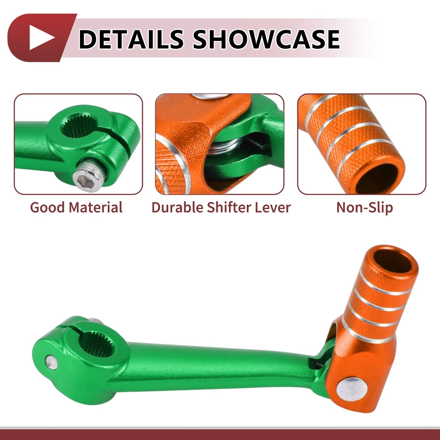 Folding Motorcycle Gear Shift Lever for Bosuer M5 Green/Orange/Silver Tone