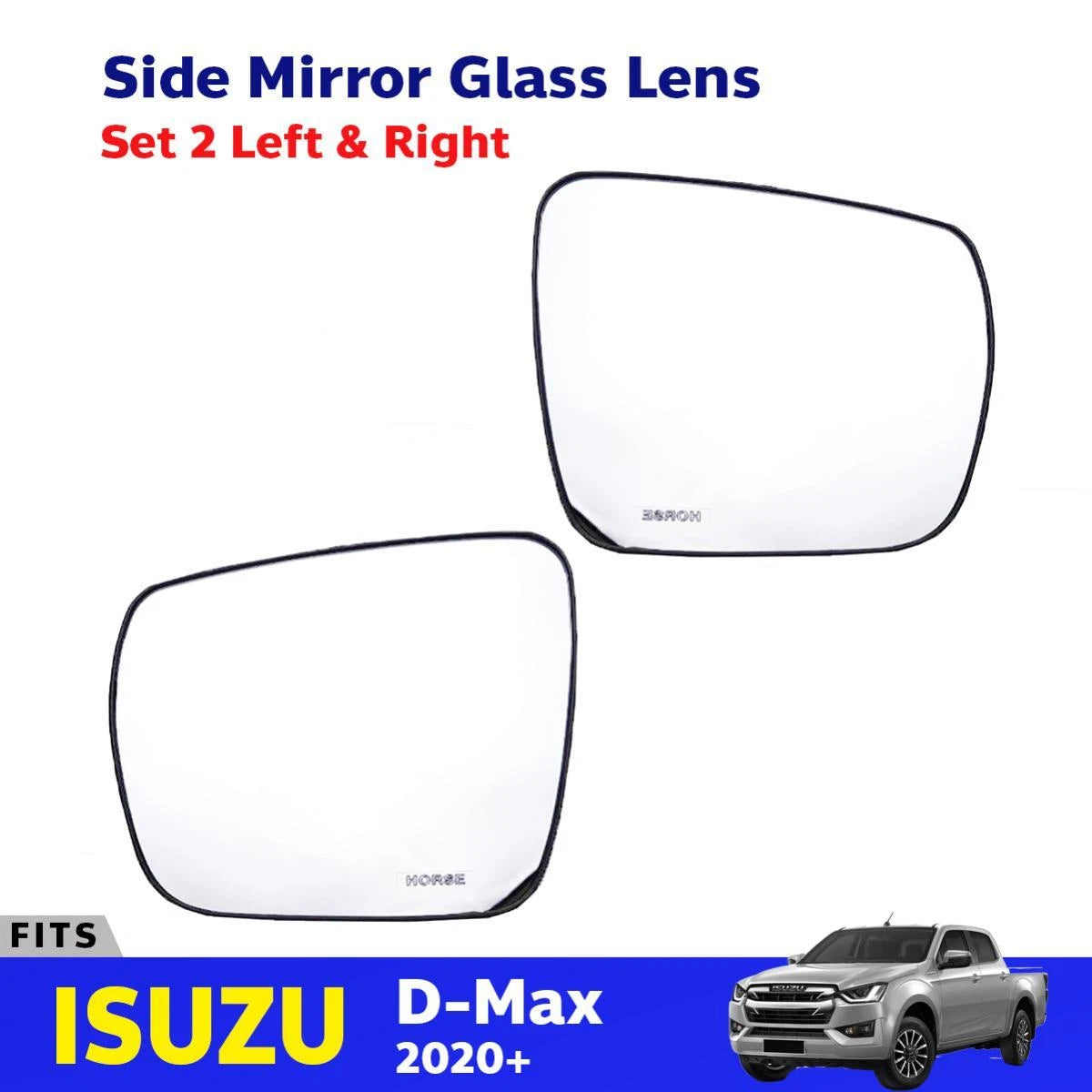 Side Mirror Glass Lens Pair L+R Fits Isuzu All New D-Max Pickup Truck 2020+ D05