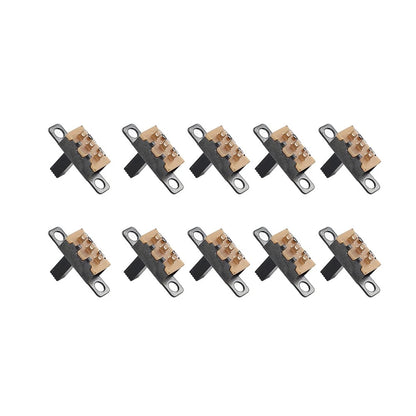 10 x Mini Vertical Slide Switch for PCB Panel - 2 Position On/Off SPDT