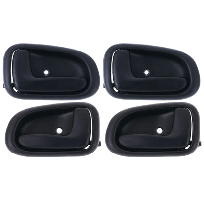 Door Handle Inner Set of 4 for Toyota Corolla (1994-1999) Black Front Rear