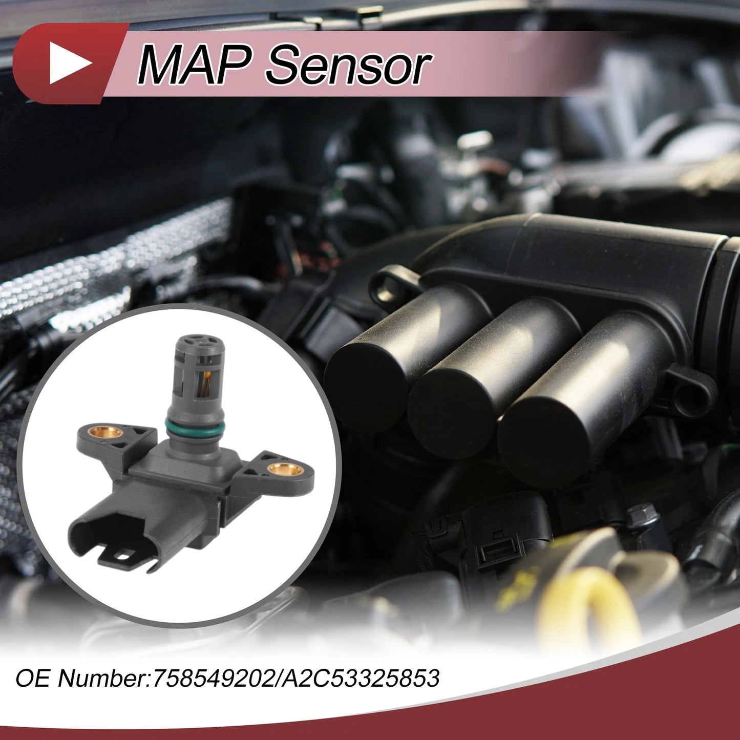 MAP Sensor for BMW X6 2008-2014 - Manifold Absolute Pressure Sensor 2 x 2008-2014