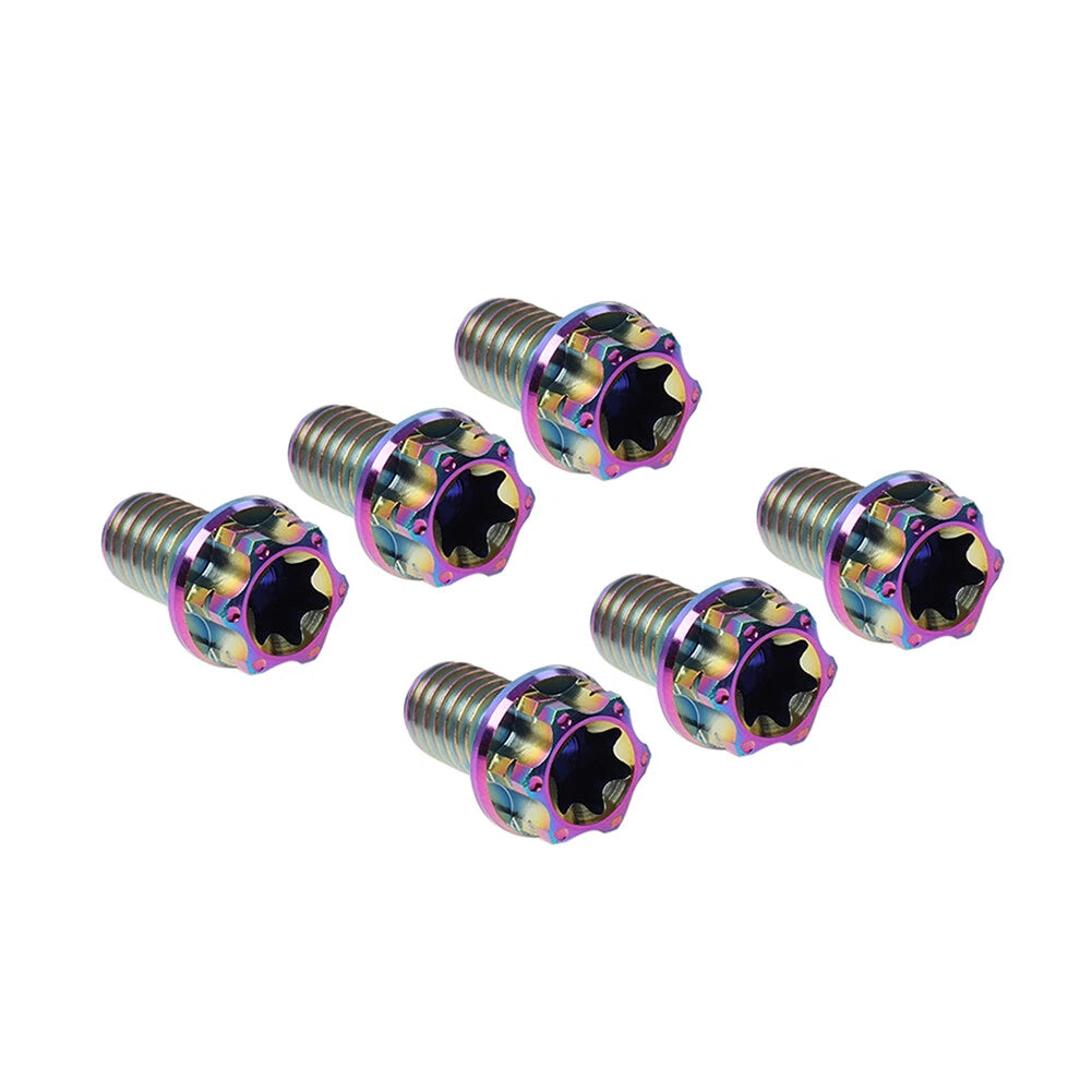 6pcs M6x40mm Titanium Torx Head Flange Bolts for Motorcycle Bicycle