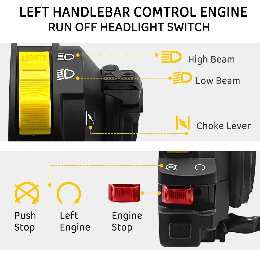Left Handlebar Start/Stop Kill Switch Headlamp for Kawasaki KFX 400 (2003–2006)