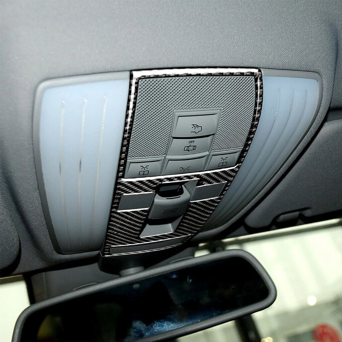 Carbon Fiber Roof Reading Light Frame Bezel for Mercedes E Class W212 (2009-2015)